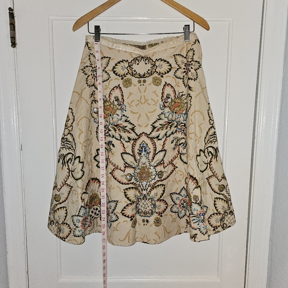 Women's tea length embroidered skirt